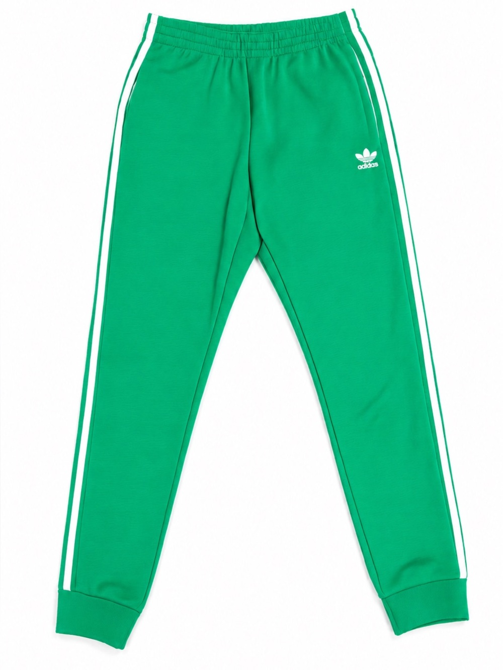 adidas Green Track Pants with White Side Stripes